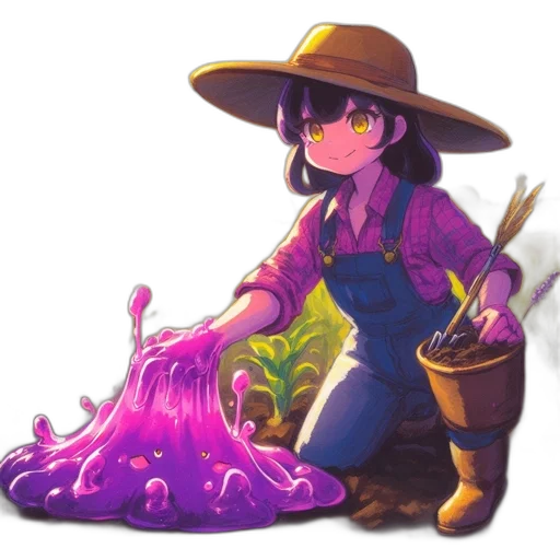 staff, weapon, hat, flower transparent PNG cut-out