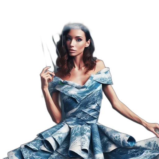 dress, crown, photorealistic, fantasy art transparent PNG cut-out