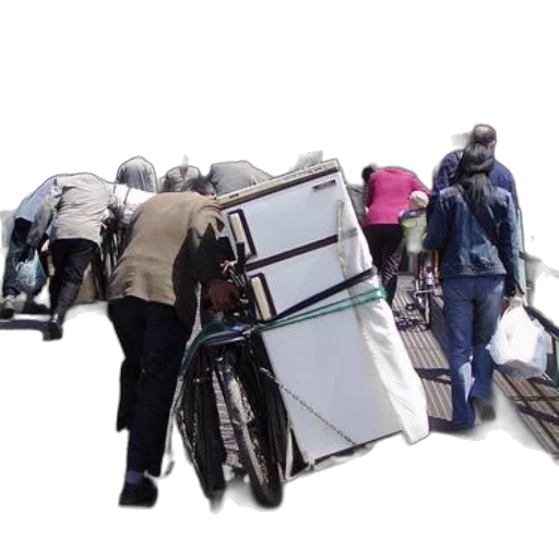 group, people, carrying, items transparent PNG cut-out