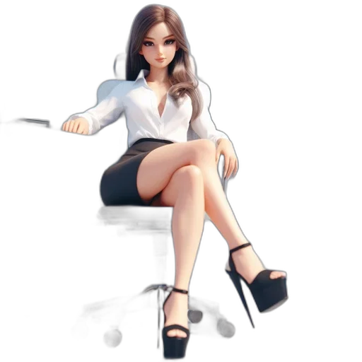 staff, dress, jewelry, 3d render transparent PNG cut-out