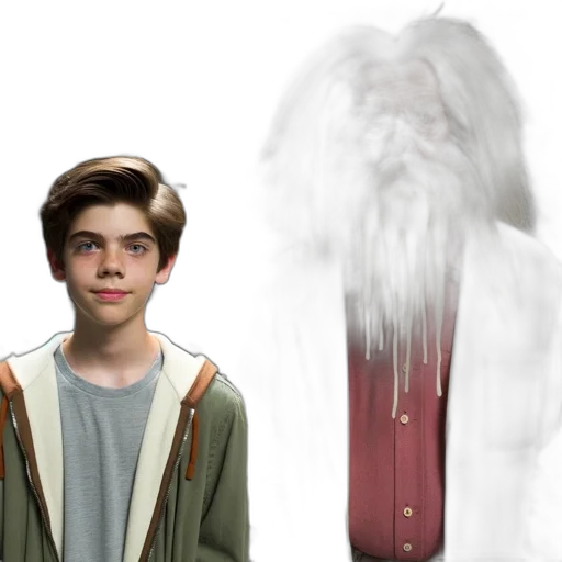 hair, creature, jacket, face transparent PNG cut-out