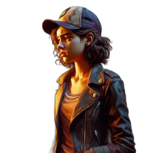 jacket, hat, face, concept art transparent PNG cut-out