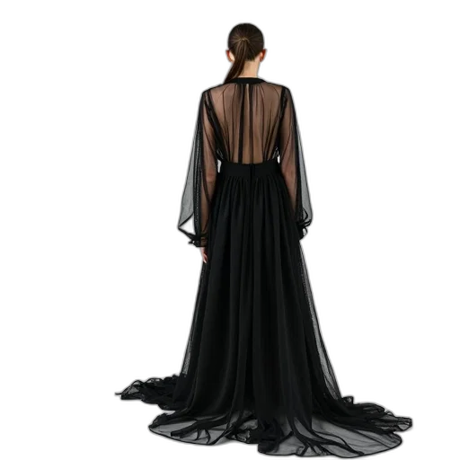 dress, dark, women, wearing transparent PNG cut-out