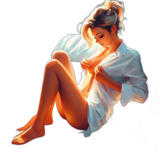 dress, concept art, oil painting, watercolor transparent PNG cut-out