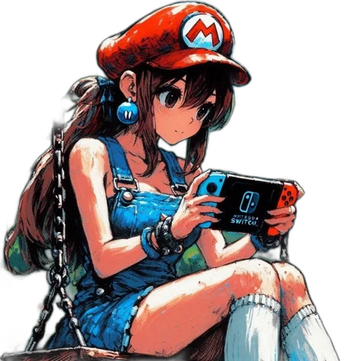dress, hat, weapon, pixel art transparent PNG cut-out