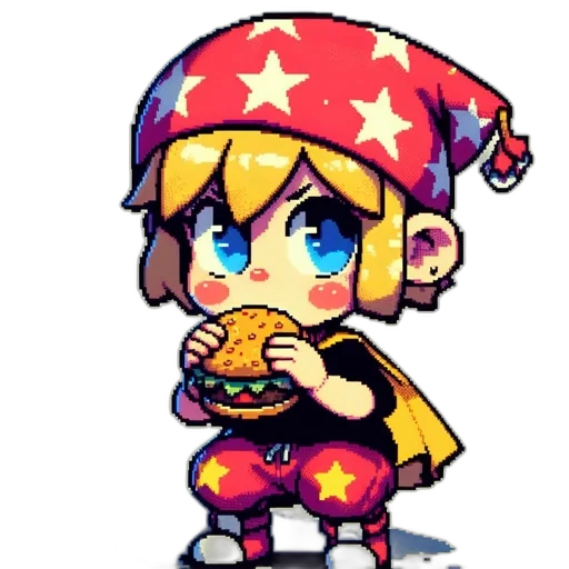 food, hat, weapon, pixel art transparent PNG cut-out