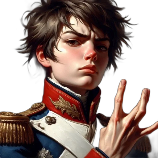 face, jacket, staff, crown transparent PNG cut-out