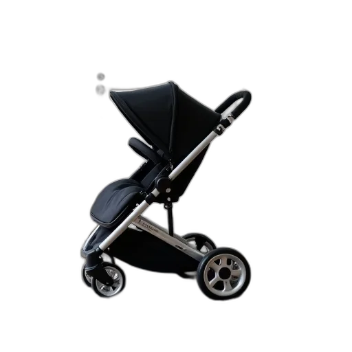 black, stroller, canopy, parked transparent PNG cut-out