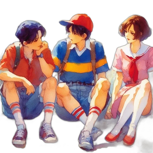 shoes, hat, watercolor, anime transparent PNG cut-out