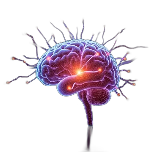 crown, box, neurons, shown transparent PNG cut-out
