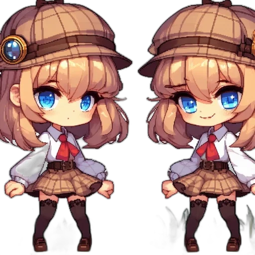 hat, staff, pixel art, anime transparent PNG cut-out