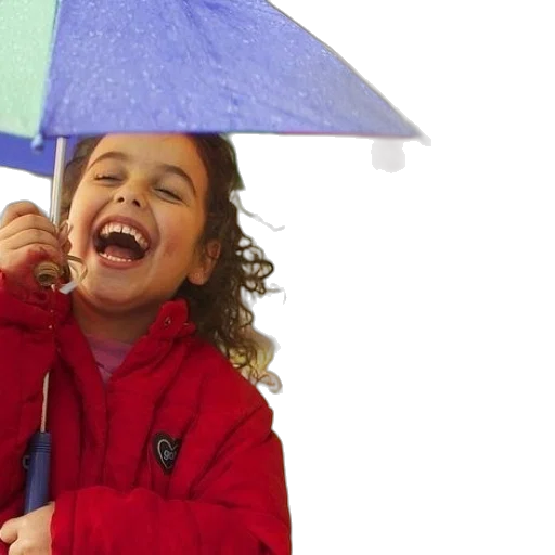 umbrella, rain, young, girl transparent PNG cut-out