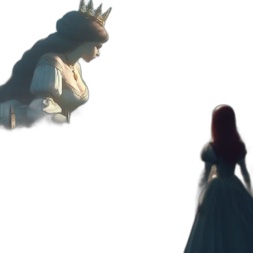 crown, dress, dragon, sword transparent PNG cut-out