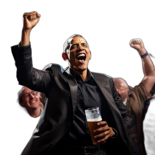 man, suit, celebrates, fist transparent PNG cut-out