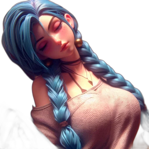 dress, jewelry, hair, staff transparent PNG cut-out
