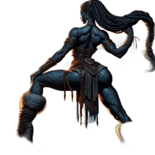 hair, creature, weapon, concept art transparent PNG cut-out