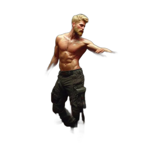concept art, pixel art, photorealistic, muscular transparent PNG cut-out