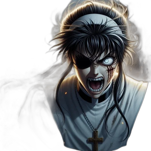 face, comic book art, concept art, fantasy art transparent PNG cut-out