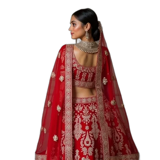 jewelry, dress, red, model transparent PNG cut-out