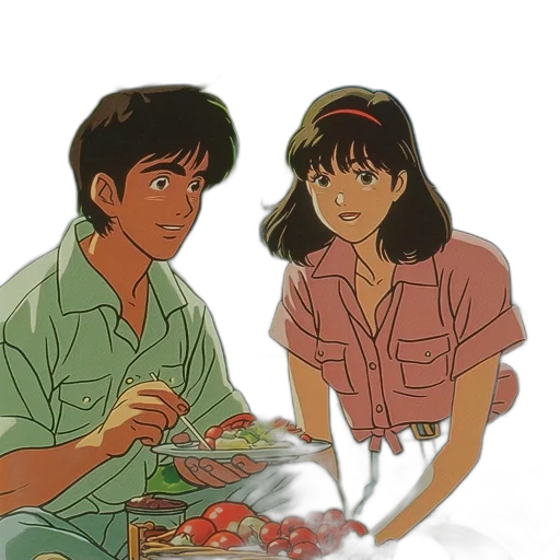 food, anime, watercolor, vaporwave transparent PNG cut-out