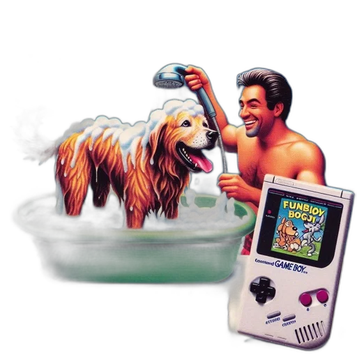 animal, creature, vaporwave, pixel art transparent PNG cut-out
