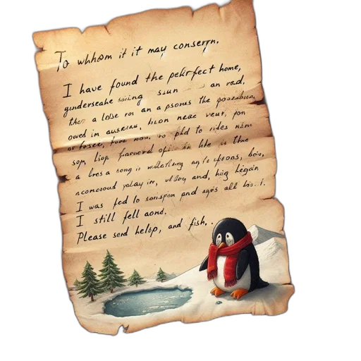 concept art, snow, note, placed transparent PNG cut-out