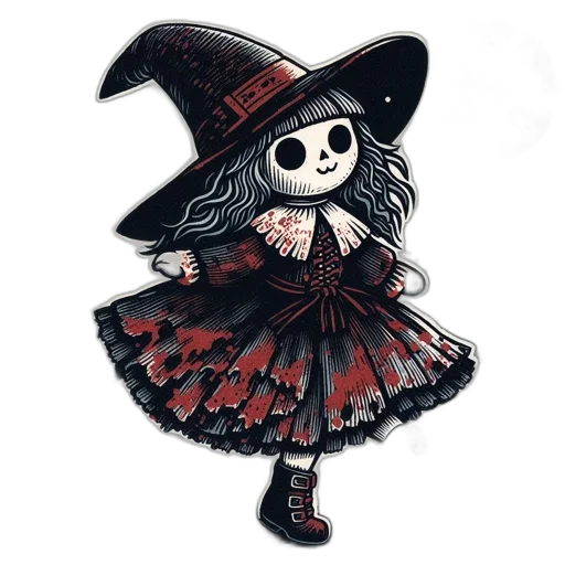 dress, mask, staff, hat transparent PNG cut-out