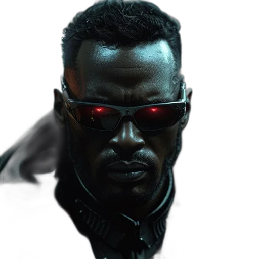 face, robot, jacket, cyberpunk transparent PNG cut-out