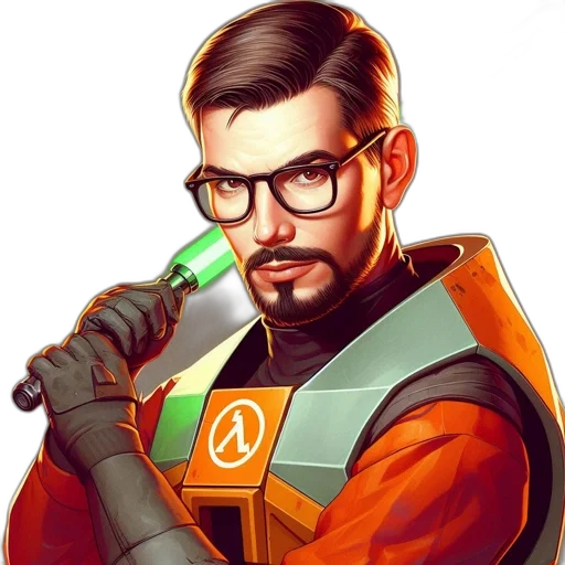 staff, jacket, robot, weapon transparent PNG cut-out