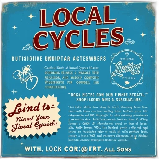 vintage, advertisement, local, cycles transparent PNG cut-out