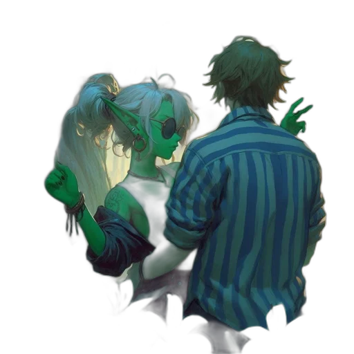 jacket, mask, creature, watercolor transparent PNG cut-out