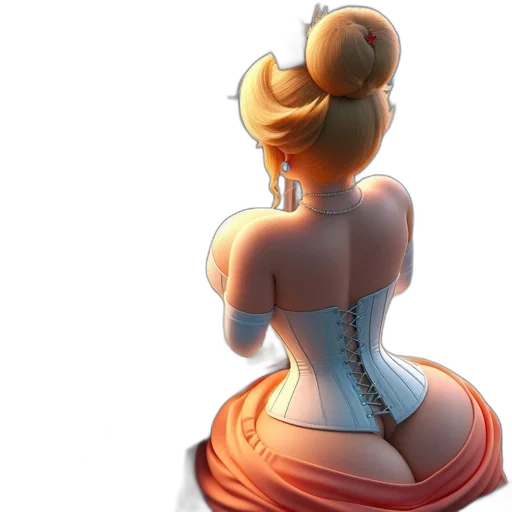 dress, crown, jewelry, staff transparent PNG cut-out