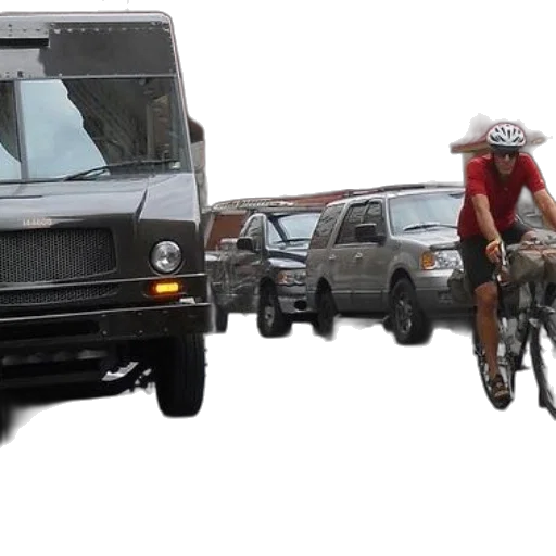 city street, man, bicycle, rides transparent PNG cut-out
