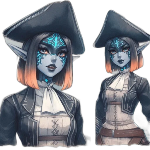 concept art, fantasy art, comic book art, watercolor transparent PNG cut-out