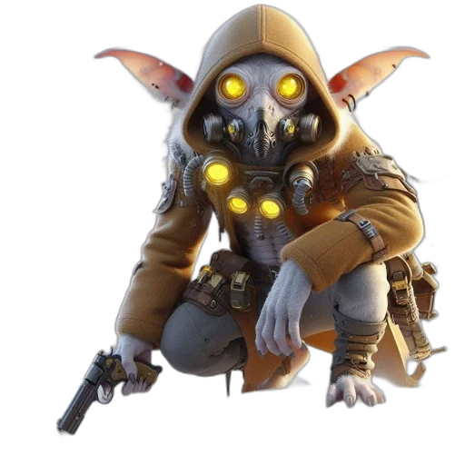 staff, mask, jacket, weapon transparent PNG cut-out
