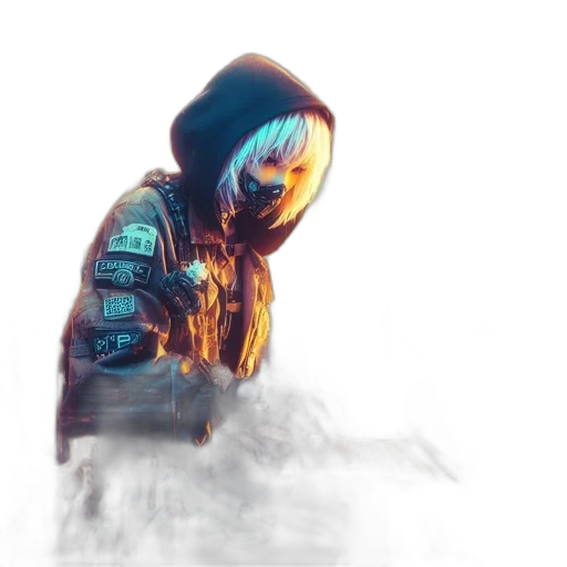 jacket, mask, robot, face transparent PNG cut-out
