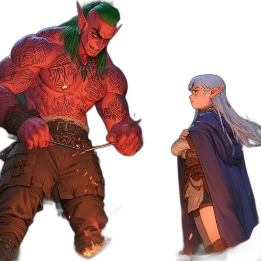 concept art, comic book art, fantasy art, 3d render transparent PNG cut-out