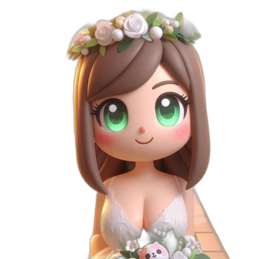 dress, crown, jewelry, 3d render transparent PNG cut-out