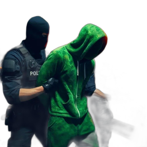 jacket, weapon, mask, staff transparent PNG cut-out