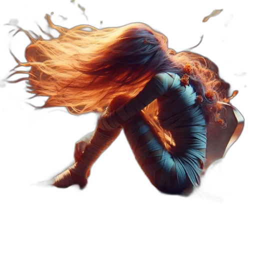 hair, jacket, dress, concept art transparent PNG cut-out