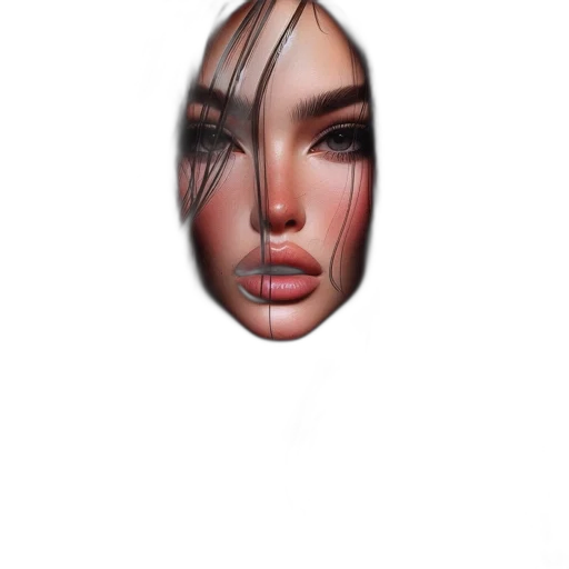 face, mask, hair, jewelry transparent PNG cut-out