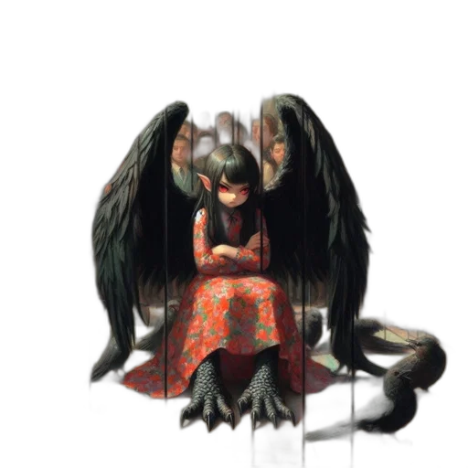 dragon, face, creature, dress transparent PNG cut-out