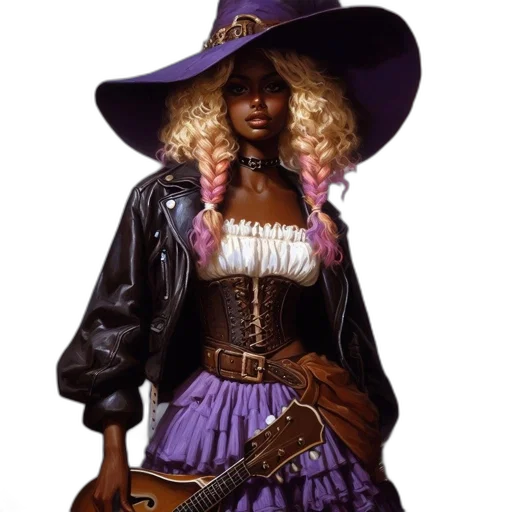 hat, dress, staff, concept art transparent PNG cut-out
