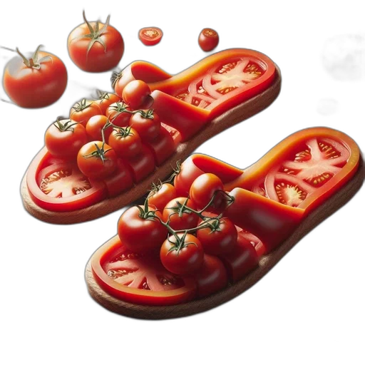 shoes, food, photorealistic, 3d render transparent PNG cut-out