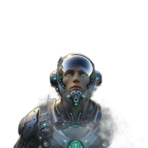 robot, face, mask, staff transparent PNG cut-out