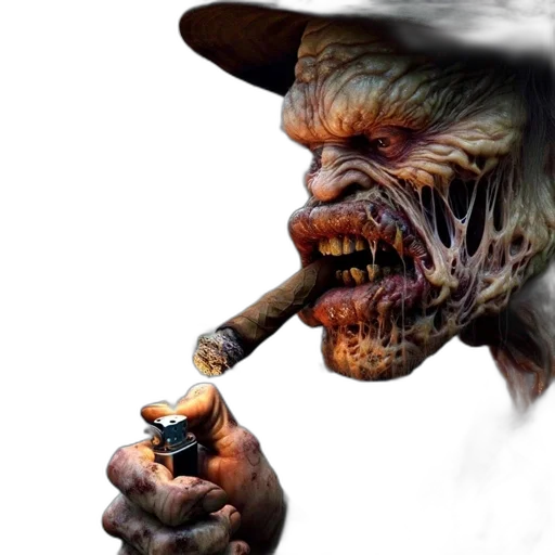 creature, staff, face, hat transparent PNG cut-out