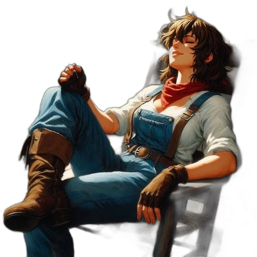 jacket, staff, concept art, comic book art transparent PNG cut-out