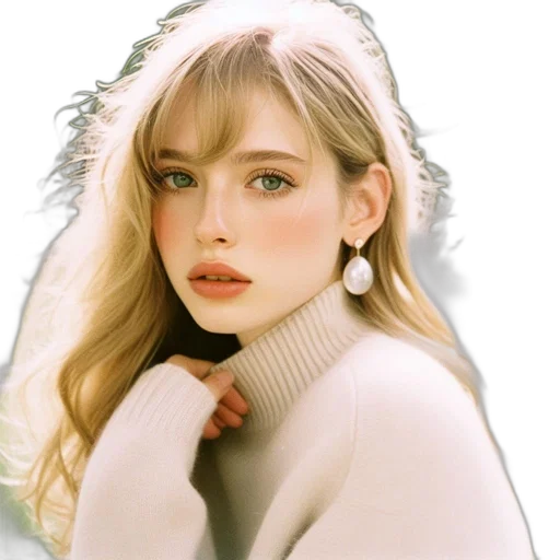face, jewelry, jacket, crown transparent PNG cut-out