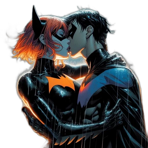 comic book art, concept art, neon lights, fire transparent PNG cut-out