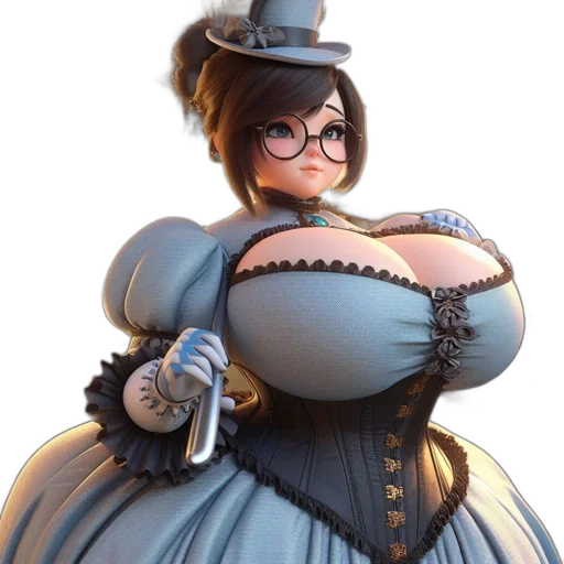 dress, robot, staff, hat transparent PNG cut-out
